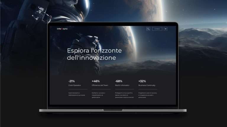 High-fidelity UI/UX design and web interface for Intellisync. Professional landing page and digital product design by Edoardo Liotta.