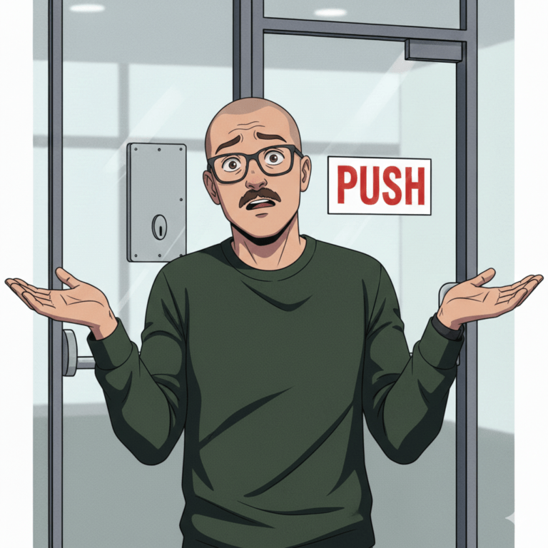 Animated illustration of Edoardo Liotta shrugging, representing creative problem-solving or answering design questions.