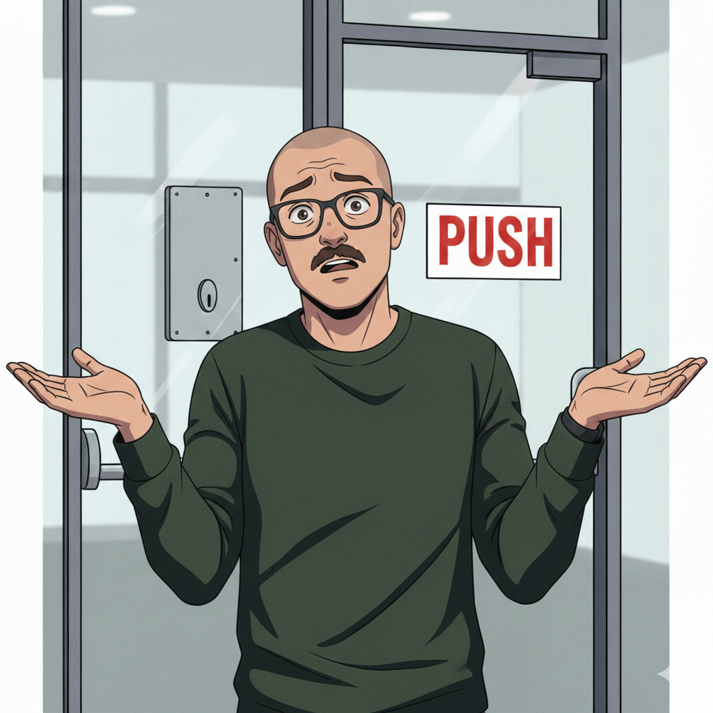 Animated illustration of Edoardo Liotta shrugging, representing creative problem-solving or answering design questions.